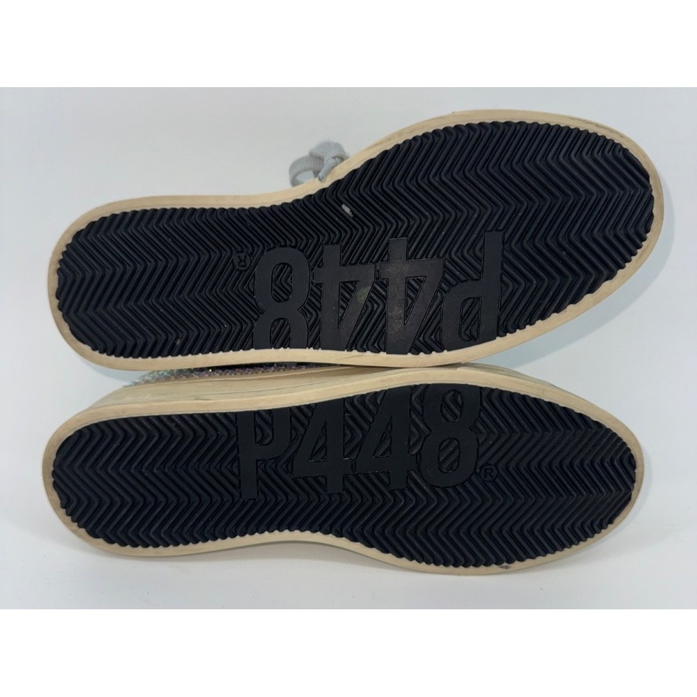 P448 John Gray Suede Rhinestone Sneakers Crystal Bling Y2K 38 size 7 glam Italy - Picture 10 of 13